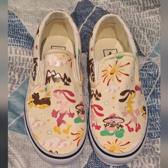 NEW VANS Classic Slip On Shoes Psychedelic Rabbit & Mushroom Men 5.5 / Woman 7.0 - Picture 1 of 6